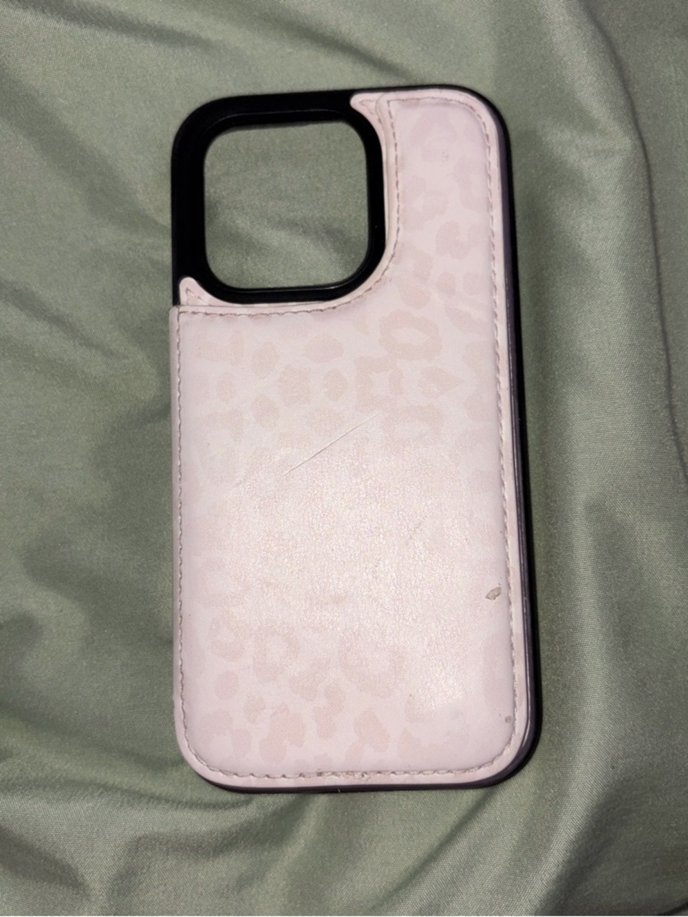 Apple Light Pink Leopard Print Card Slot Phone Case